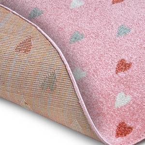 Kinderteppich Little Hearts Polypropylen - Pink - Durchmesser: 100 cm