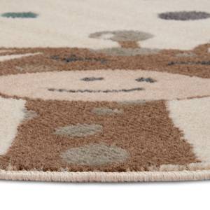 Kinderteppich Animal Party Jute / Polypropylen - Beige - Durchmesser: 140 cm