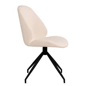 Chaises Kopervik (lot de 2) Acier - Blanc laine - Bouclé