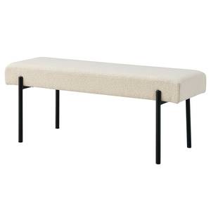 Banc capitonné Swindon Acier - Blanc - Bouclé