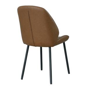 Chaises Monte Carlo - Lot de 2 Acier / Imitation cuir - Marron