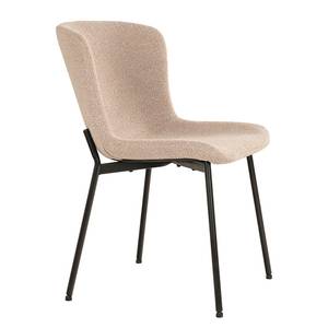 Chaises Maceda - Lot de 2 Acier / Bouclé - Beige