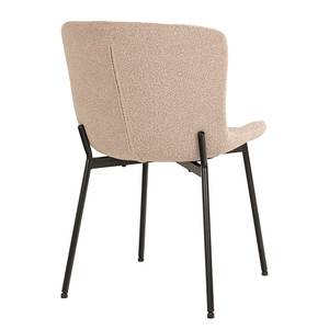 Chaises Maceda - Lot de 2 Acier / Bouclé - Beige