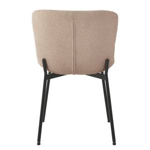 Chaises Maceda - Lot de 2 Acier / Bouclé - Beige