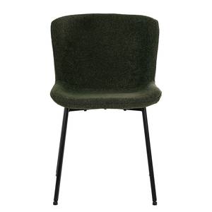 Chaises Maceda - Lot de 2 Acier / Bouclé - Vert foncé