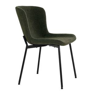 Chaises Maceda - Lot de 2 Acier / Bouclé - Vert foncé