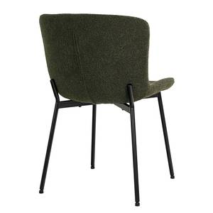 Chaises Maceda - Lot de 2 Acier / Bouclé - Vert foncé