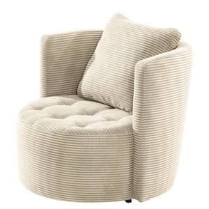 Fauteuil Timboan Velours côtelé Poppy: Beige - Sans repose-pieds