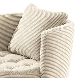 Fauteuil Timboan Velours côtelé Poppy: Beige - Sans repose-pieds