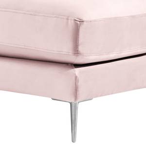 Gestoffeerde hocker Kelson Velours Blonda: Oud pink