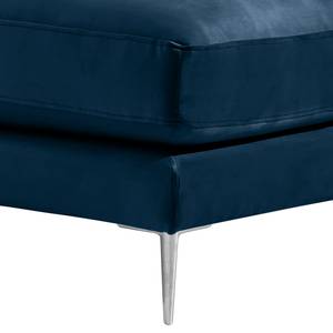 Gestoffeerde hocker Kelson Velours Blonda: Marineblauw