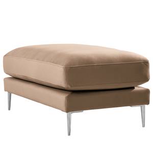 Gestoffeerde hocker Kelson Velours Blonda: Taupe