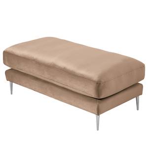 Gestoffeerde hocker Kelson Velours Blonda: Taupe