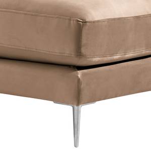 Gestoffeerde hocker Kelson Velours Blonda: Taupe