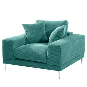 Fauteuil Kelson Velours côtelé Poppy: Turquoise