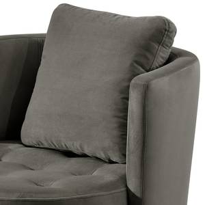 Fauteuil Timboan Velours Blonda: Anthracite - Sans repose-pieds