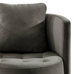 Fauteuil Timboan Velours Blonda: Anthracite - Sans repose-pieds