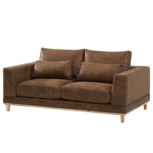 2-Sitzer Sofa Aniaro Microfaser Goda: Schokoladenbraun - Buche