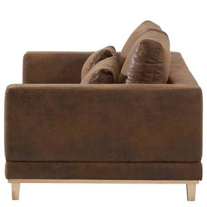 2-Sitzer Sofa Aniaro Microfaser Goda: Schokoladenbraun - Buche