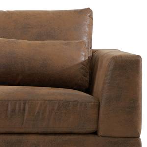 2-Sitzer Sofa Aniaro Microfaser Goda: Schokoladenbraun - Buche