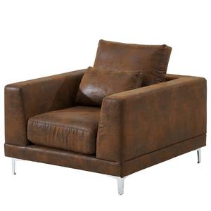 Fauteuil Aniaro Microfibre Goda: Marron chocolat - Aluminium