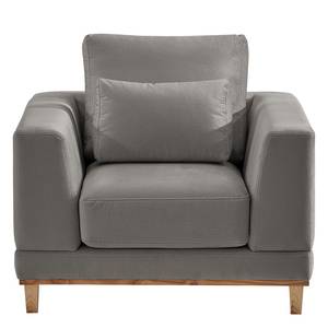 Fauteuil Aniaro Velours Onoli: Rookgrijs - Beuk