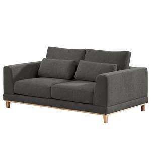 2-Sitzer Sofa Aniaro Webstoff Maila: Anthrazit - Buche