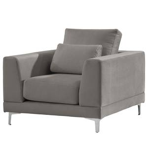 Fauteuil Aniaro Velours Onoli: Gris fumé - Aluminium