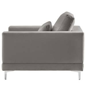 Fauteuil Aniaro Velours Onoli: Gris fumé - Aluminium