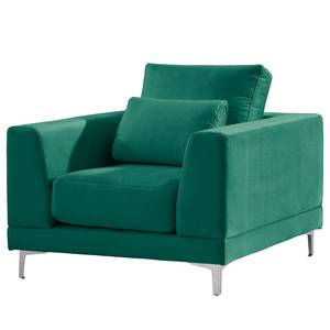 Fauteuil Aniaro Velours Onoli: Vert vieilli - Aluminium