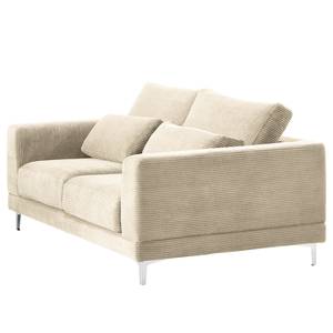 2-Sitzer Sofa Aniaro Cordstoff Poppy: Beige  - Aluminium