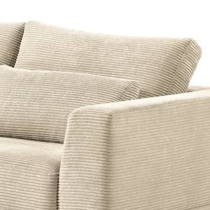 2-Sitzer Sofa Aniaro Cordstoff Poppy: Beige  - Aluminium