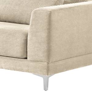 2-Sitzer Sofa Aniaro Cordstoff Poppy: Beige  - Aluminium