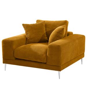 Fauteuil Kelson Velours côtelé Poppy: Jaune moutarde