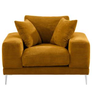 Fauteuil Kelson Velours côtelé Poppy: Jaune moutarde