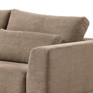 2-Sitzer Sofa Aniaro Cordstoff Poppy: Taupe - Aluminium