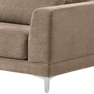 2-Sitzer Sofa Aniaro Cordstoff Poppy: Taupe - Aluminium