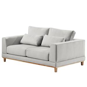 2-Sitzer Sofa Aniaro Samt Onoli: Hellgrau - Buche