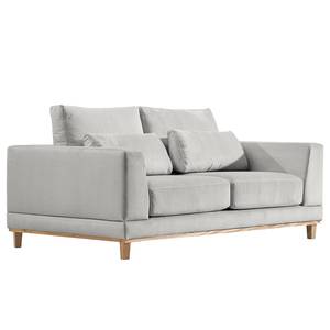 2-Sitzer Sofa Aniaro Samt Onoli: Hellgrau - Buche