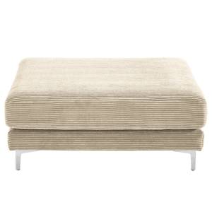 Gestoffeerde hocker Aniaro Corduroy Poppy: Beige - Aluminium