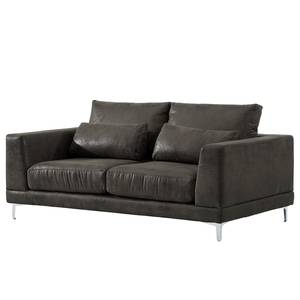 2-Sitzer Sofa Aniaro Microfaser Goda: Anthrazit - Aluminium