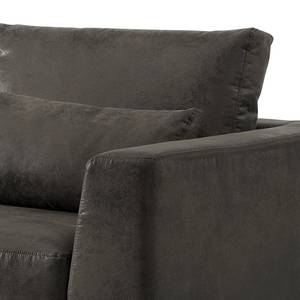 2-Sitzer Sofa Aniaro Microfaser Goda: Anthrazit - Aluminium