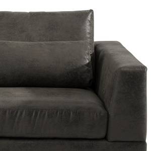 2-Sitzer Sofa Aniaro Microfaser Goda: Anthrazit - Aluminium