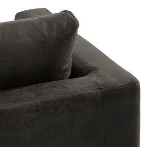 2-Sitzer Sofa Aniaro Microfaser Goda: Anthrazit - Aluminium