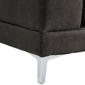 2-Sitzer Sofa Aniaro Microfaser Goda: Anthrazit - Aluminium