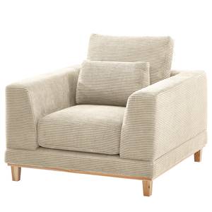 Fauteuil Aniaro Velours côtelé Poppy: Beige - Hêtre