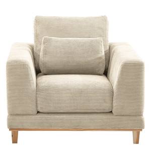 Fauteuil Aniaro Velours côtelé Poppy: Beige - Hêtre