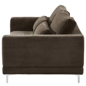 2-Sitzer Sofa Aniaro Cordstoff Poppy: Braun - Aluminium