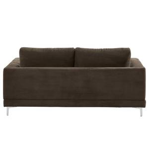 2-Sitzer Sofa Aniaro Cordstoff Poppy: Braun - Aluminium