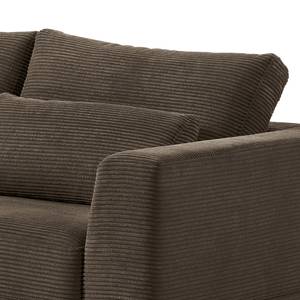 2-Sitzer Sofa Aniaro Cordstoff Poppy: Braun - Aluminium